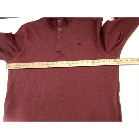 Travis Mathew 4 Button Red Long Sleeve Micro Fleece Pullover Sweater Men’s Large - Picture 14 of 16